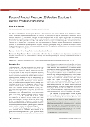 Desmet-2012-Faces of Product Pleasure- 25 Positive Emotions in  Human-Product Interactions